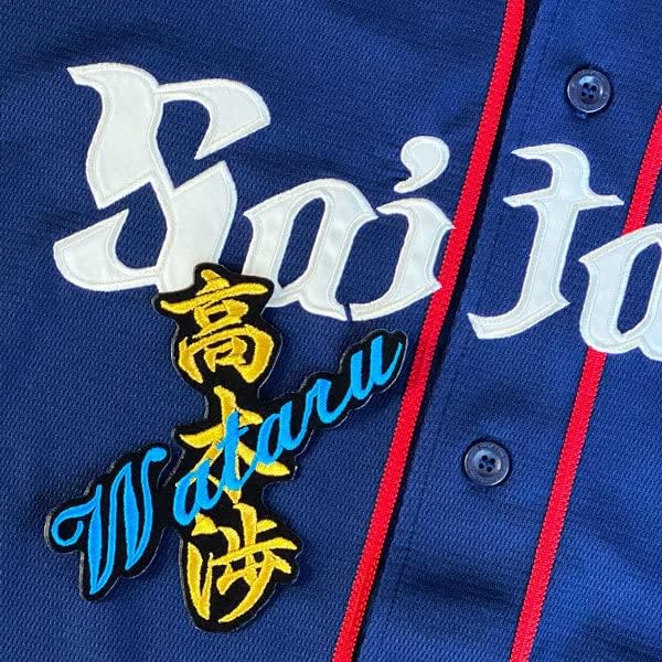 西武 ライオンズ 高木渉 ネーム 黒布 応援 刺繍 ワッペン