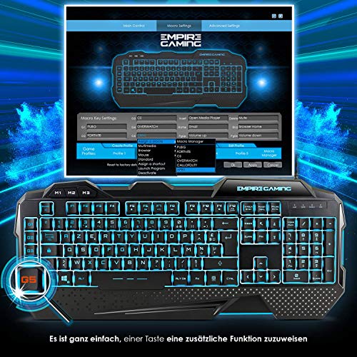 EMPIRE GAMING – Hellhounds Pack Gamer Deutsches QWERTZ Tastatur, Maus und Mousepad -Halbmechanisch – 33 Parametrierbare Makros - 7 Tasten 7200 DPI - LED RGB Hintergrundbeleuchtung - USB - Image 6