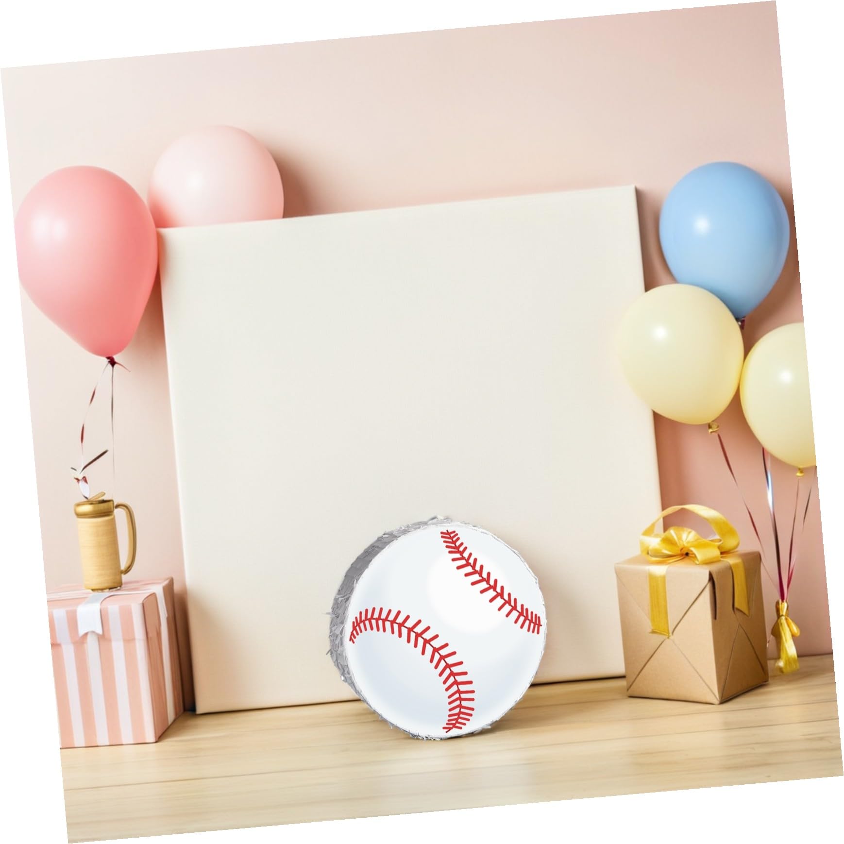 Abaodam Piñata de Béisbol para Fiestas Infantiles Divertido con Bate y Máscara Rellenable y Colgante Decoración Temática Deportiva para Cumpleaños y Shower