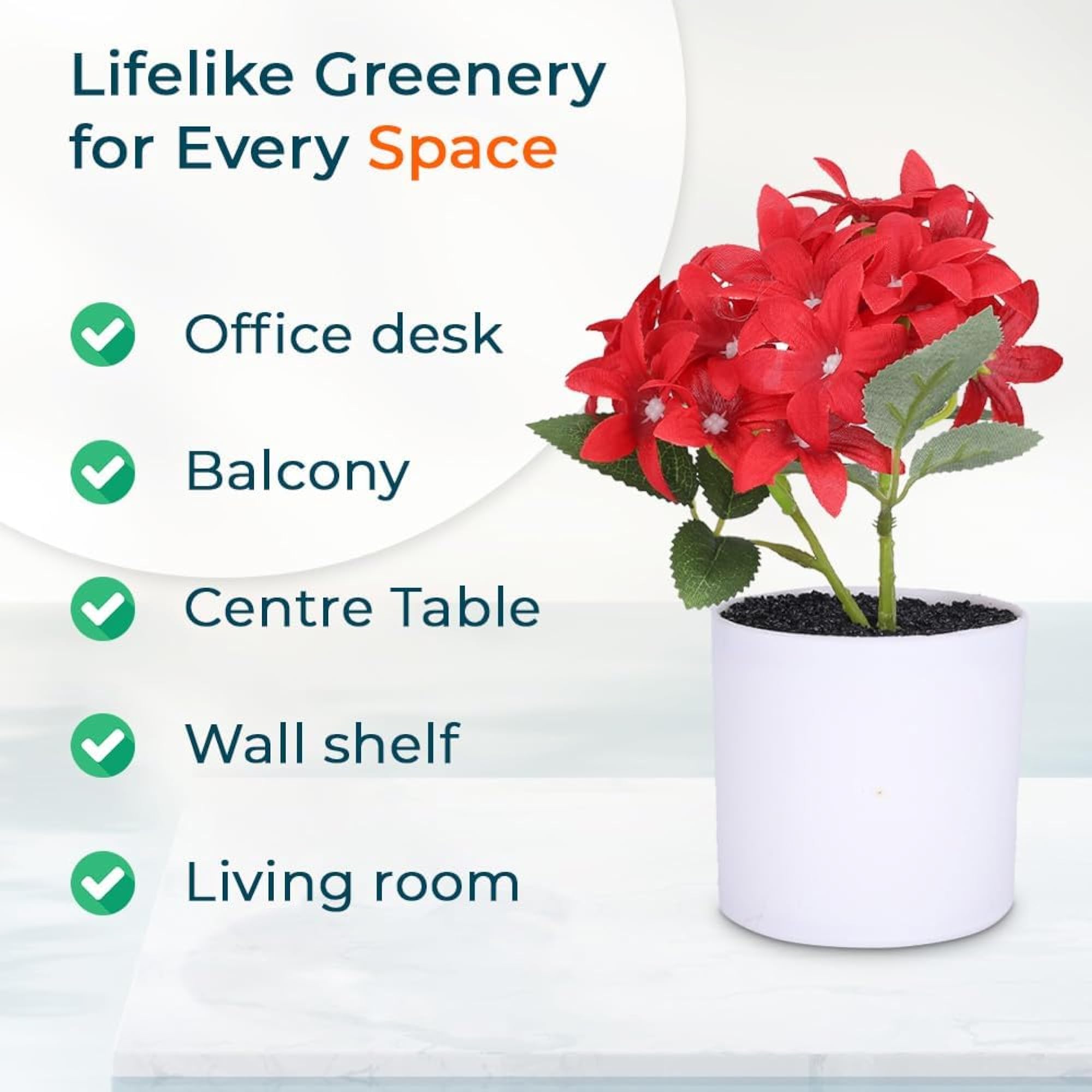 Natural Looking Indoor Fake Plants with Pot
