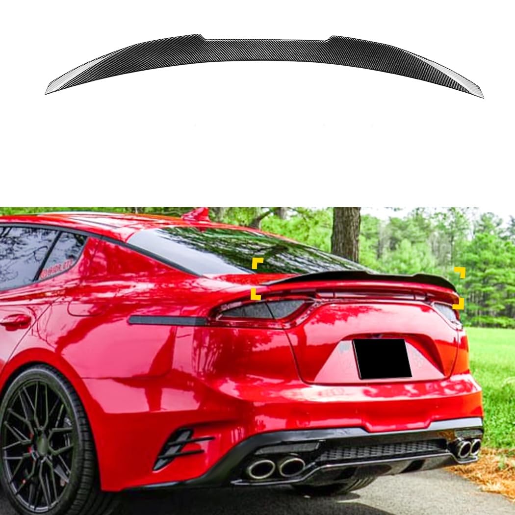 Photo 1 of ***SIMILAR ITEM*** HHENGYISOUL Rear Trunk Boot Spoiler Lip for KIA Stinger 2017-2023,Carbon Fiber Style Rear Trunk Boot Spoiler Lip for KIA Stinger 2017-2023,Carbon