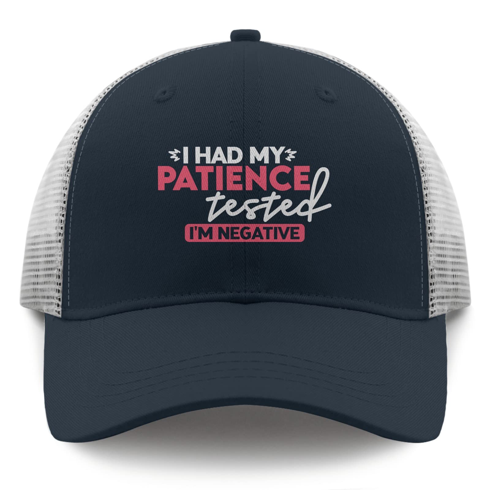 cmee Baseball Caps I Had My Patience Tested Dad Cap for Teen Graphic Nylon Mesh Snapbacks Marine Blue, Marine Blue, One size