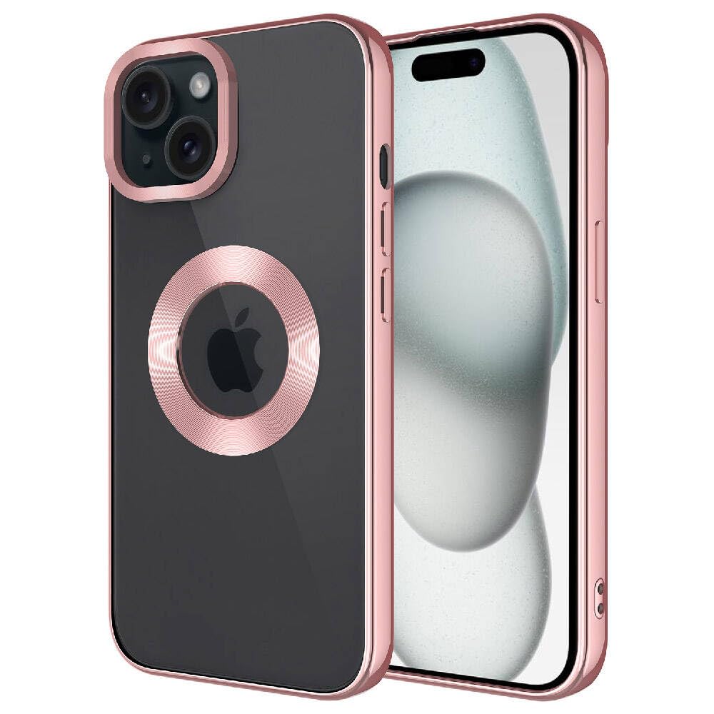 Zore Apple için uyumlu iPhone 15 Kılıf Kamera Korumalı Logo Gösteren Zore Omega Kapak Rose Gold