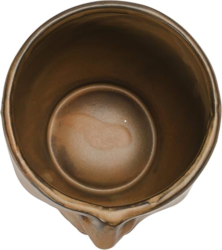 Miniatura 10 de Bloomingville Maceta de gres con diseño facial y esmalte reactivo, marrón mate