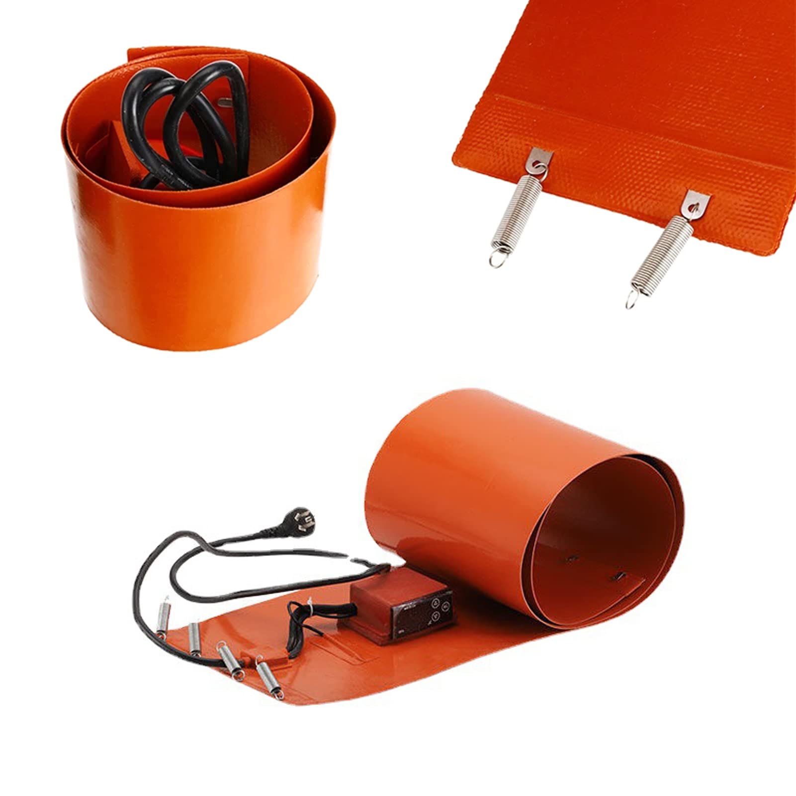 Generico Silikonowy pasek grzewczy do przemysłowych beczek elektrycznych do beczek i wiader olejowych, przeciw zamarzaniu, regulowana ochrona, regulowany termostatyczny, gumowy silikonowy pasek