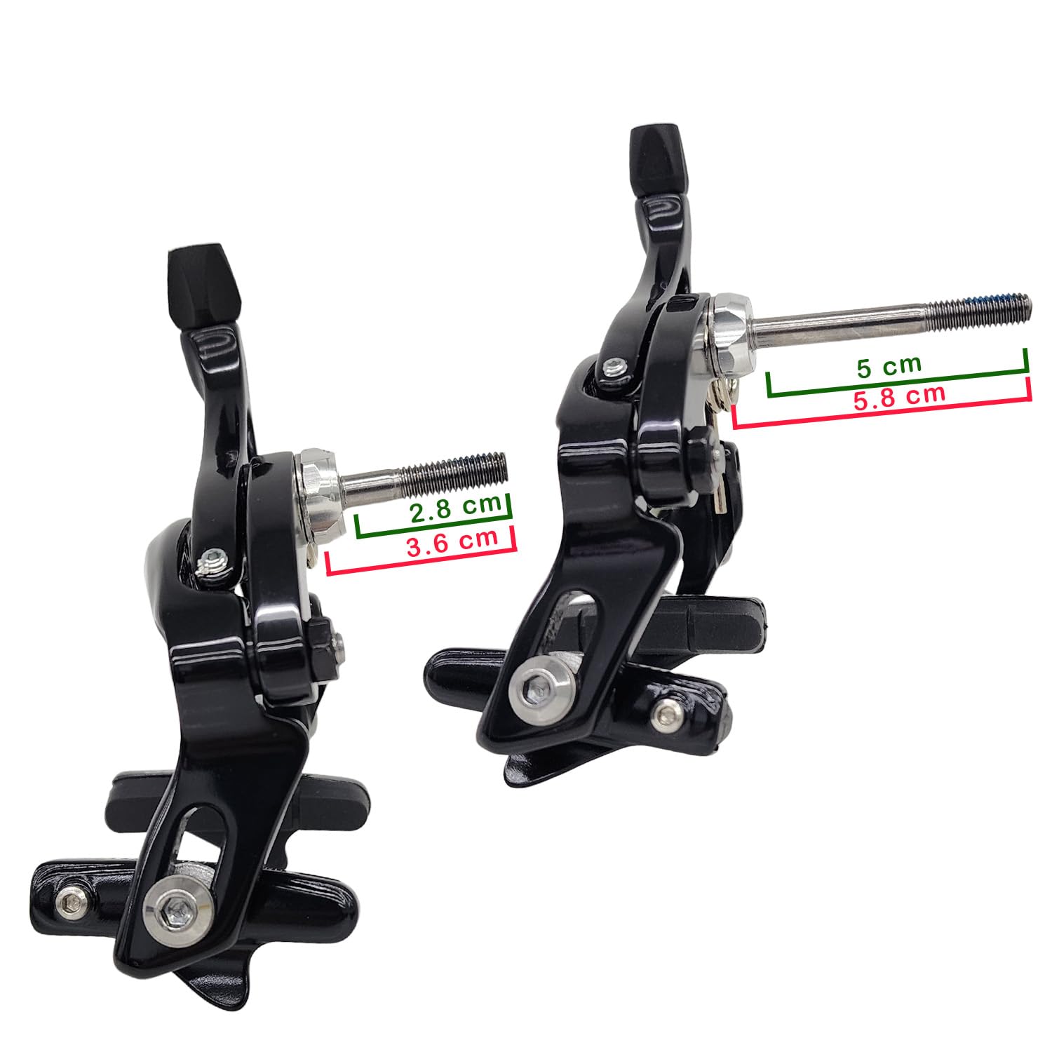 TEKTRO R539 Caliper Brake Set 47-59mm with QR Nutted Mount, Black