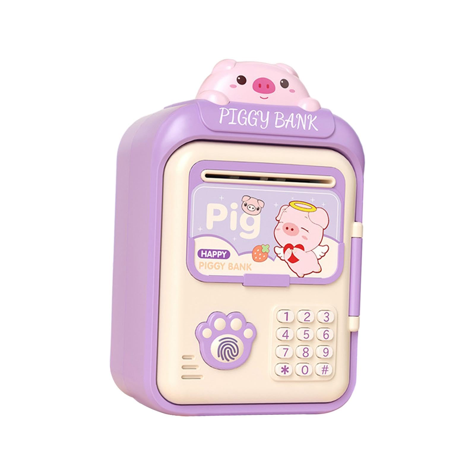 Sharplace Cajero Automático Electrónico, Caja de Ahorros con Canciones, Hucha Infantil Automática, Huchas para Niños de 3 a 8 años, Violeta