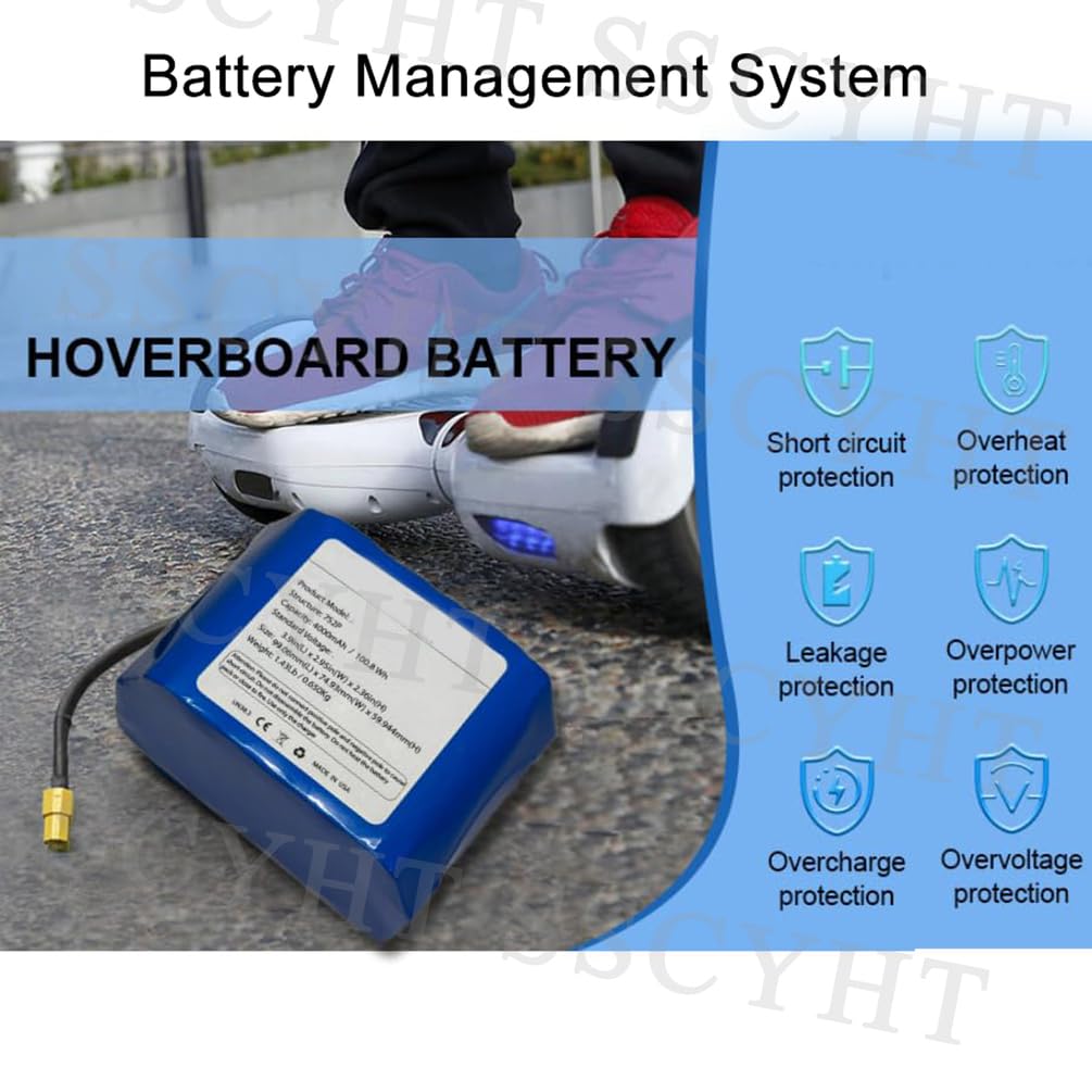 Batterie Lithium 7S2P 29,4 V, 24 V, 4 Ah, 117,6 Wh, Rechargeable, pour Hoverboard, Voiture Auto-équilibrée/Scooter Pliable, avec connecteur XT60