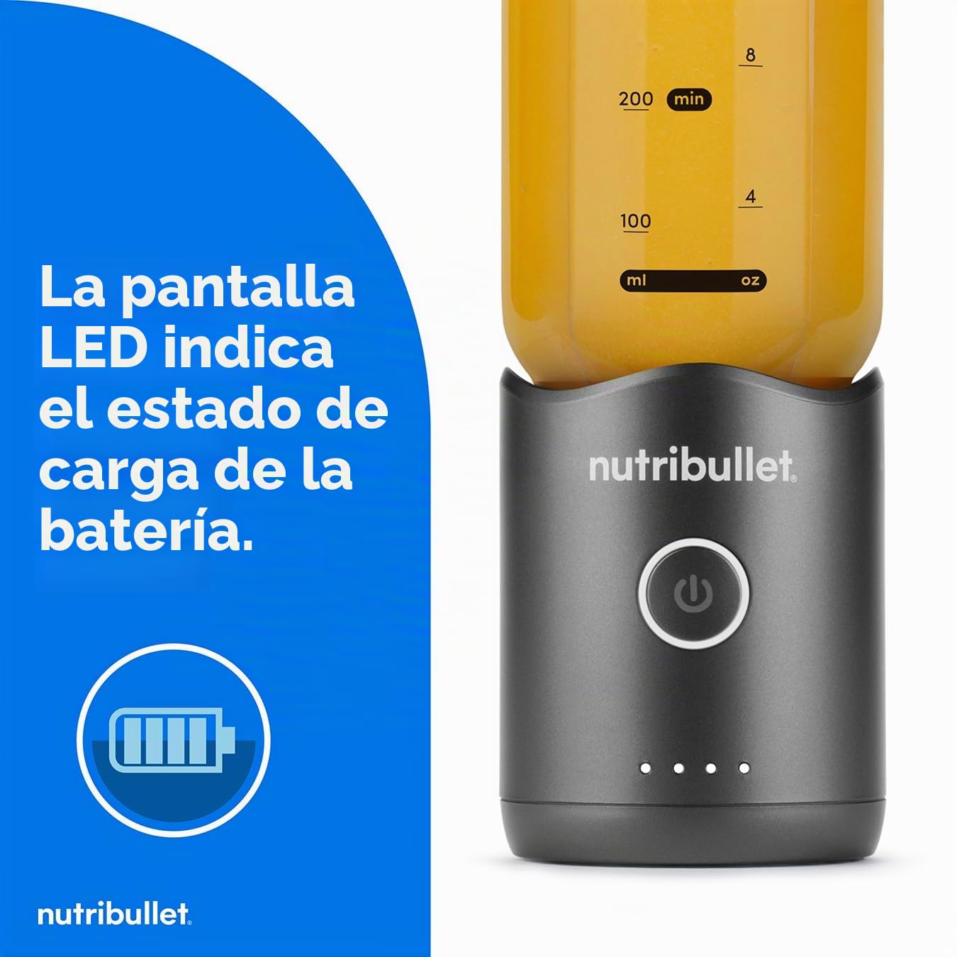 nutribullet Flex Blender en metal, alta capacidad, 500 ml, listo para viajar, cuchillas desmontables, indicador de batería, diseño portátil, elegante y compacto, fácil de mezclar, para batidos y jugos
