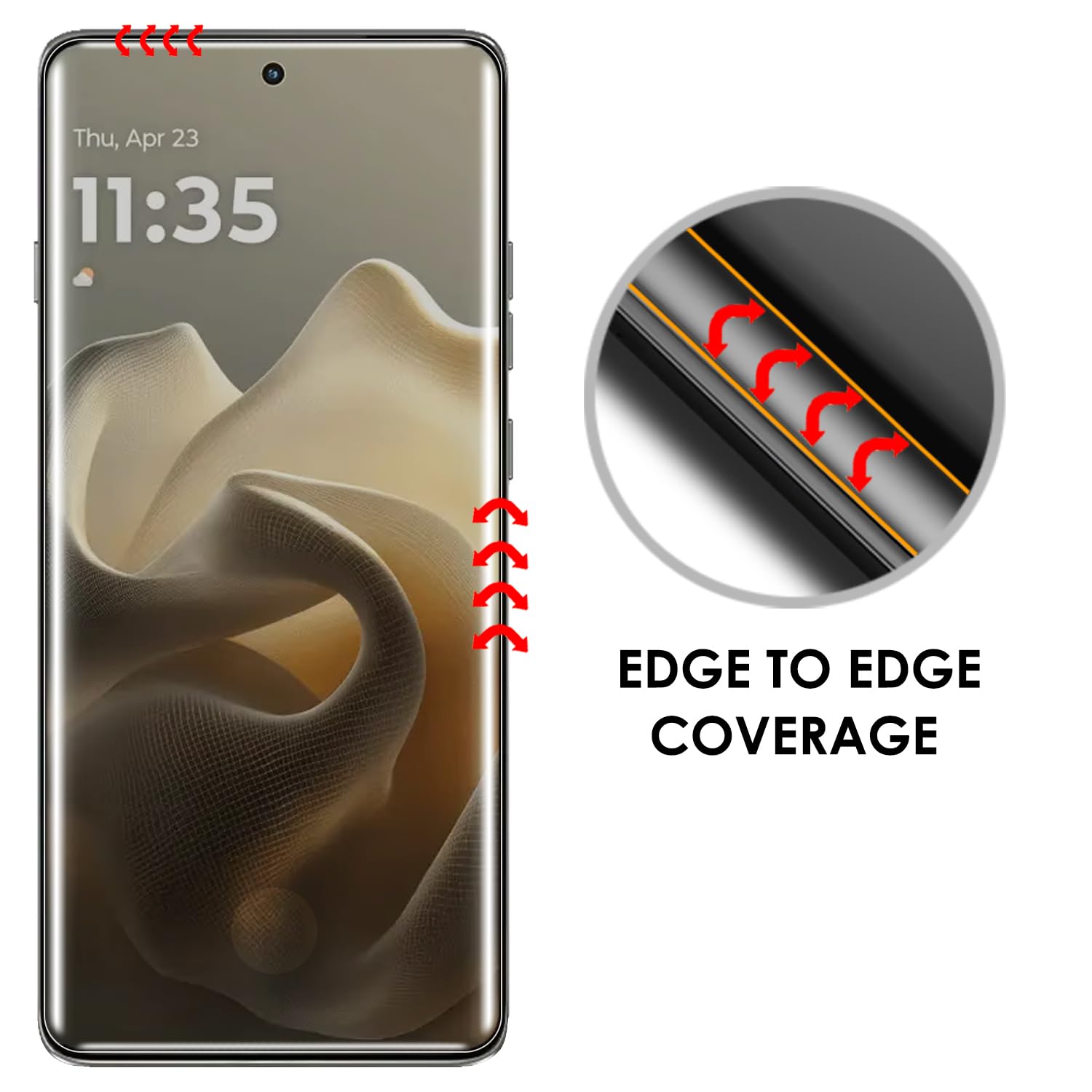 Protector de pantalla de privacidad para Motorola Edge 60/60 Fusion / 60 Pro, juego de 3 unidades, antiespía, cobertura de borde a borde, compatible con identificación de huellas dactilares