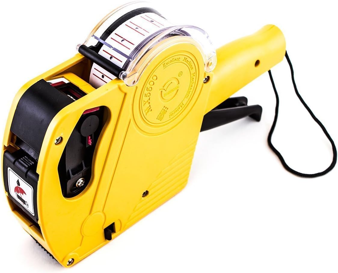 Super Z Outlet 8 Digits Price Numerical Tag Gun Label Maker MX5500 EOS with Sticker Labels & Ink Refill for Office, Retail Shop, Grocery Store, Organization Marking