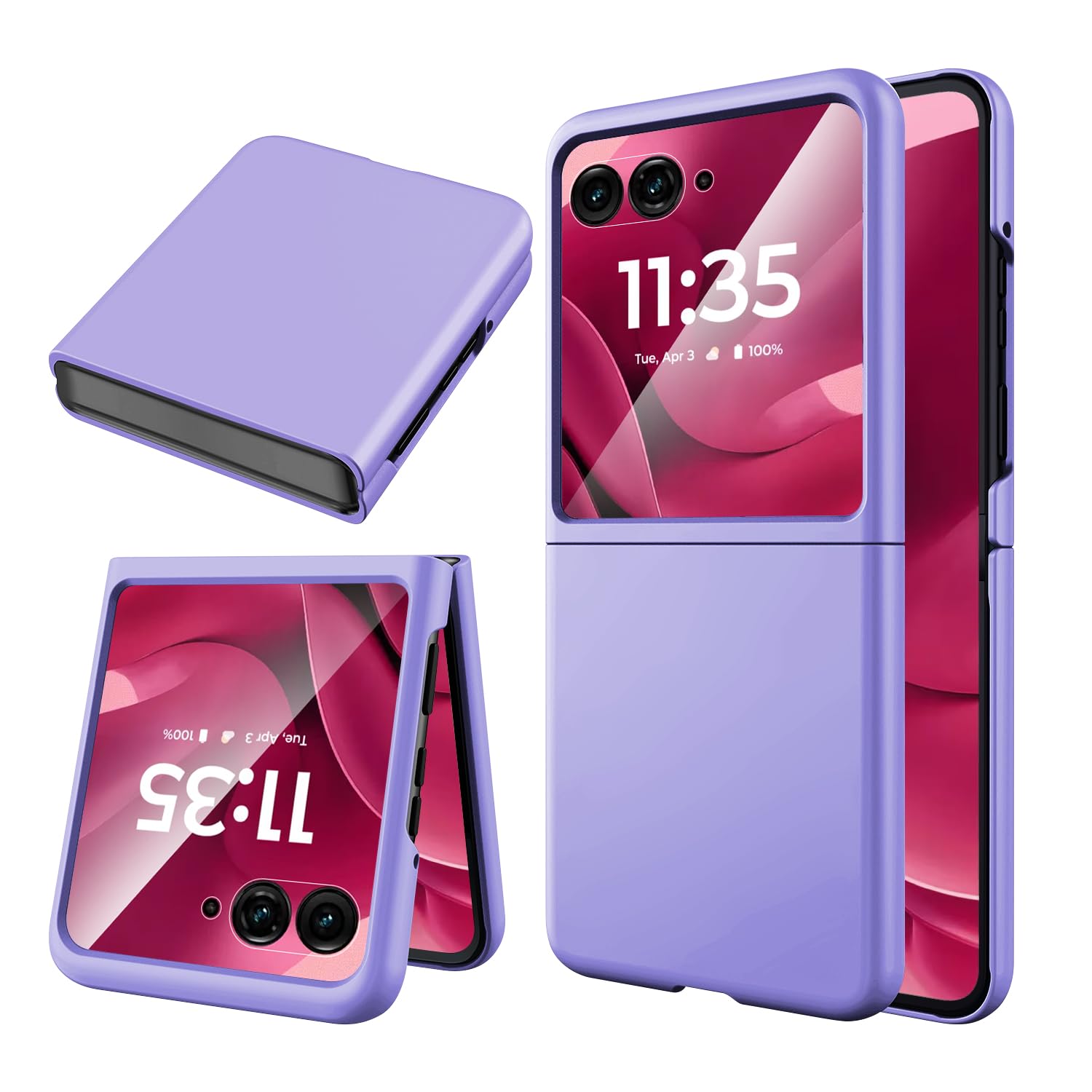 Custodia In PC Per Motorola Moto Razr 60 Ultra – Antigraffio, Antiurto, Con Pellicola Per Schermo Posteriore, Nero