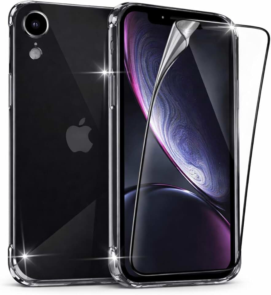 Kit Capa Transparente Anti Impacto + Película de Cerâmica Compatível iPhone XR Não Quebra, Alta Proteção e Toque Original