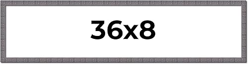 Marco Kingsley de 36 x 8 pulgadas, de madera maciza de peltre azul, ancho de 0.75 pulgadas, profundidad interior de 0.5 pulgadas, marco Kingsley de