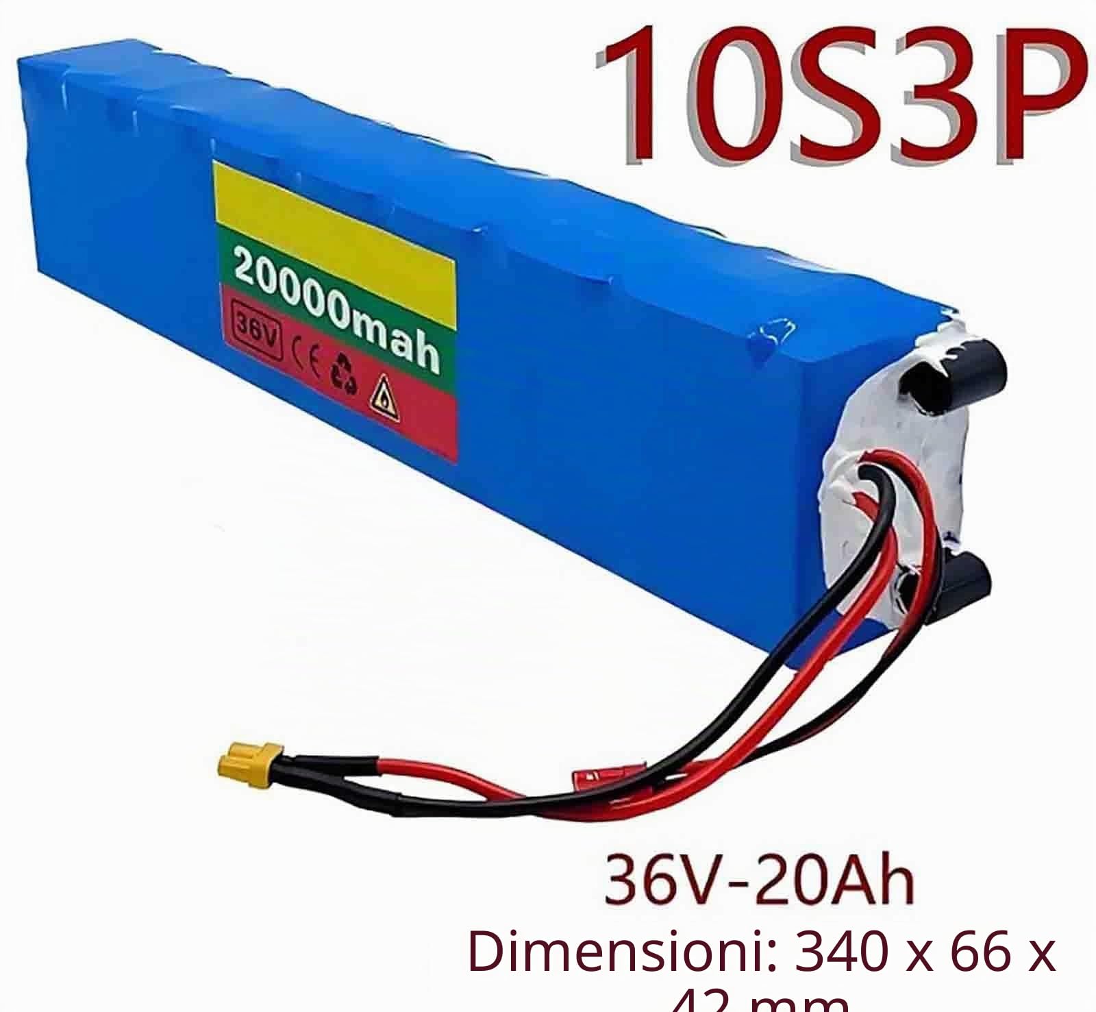 Batteria per Bici elettrica 36V 20Ah,Batteria Ebike 36V 20000mAh Impermeabile PVC con Il Caricatore BMS incorporato [Classe di efficienza energetica A] 36V 20Ah,T
