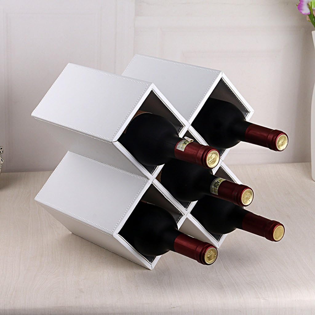Wine Shelf, European Creative MDF and PU Leather Wine Shelf