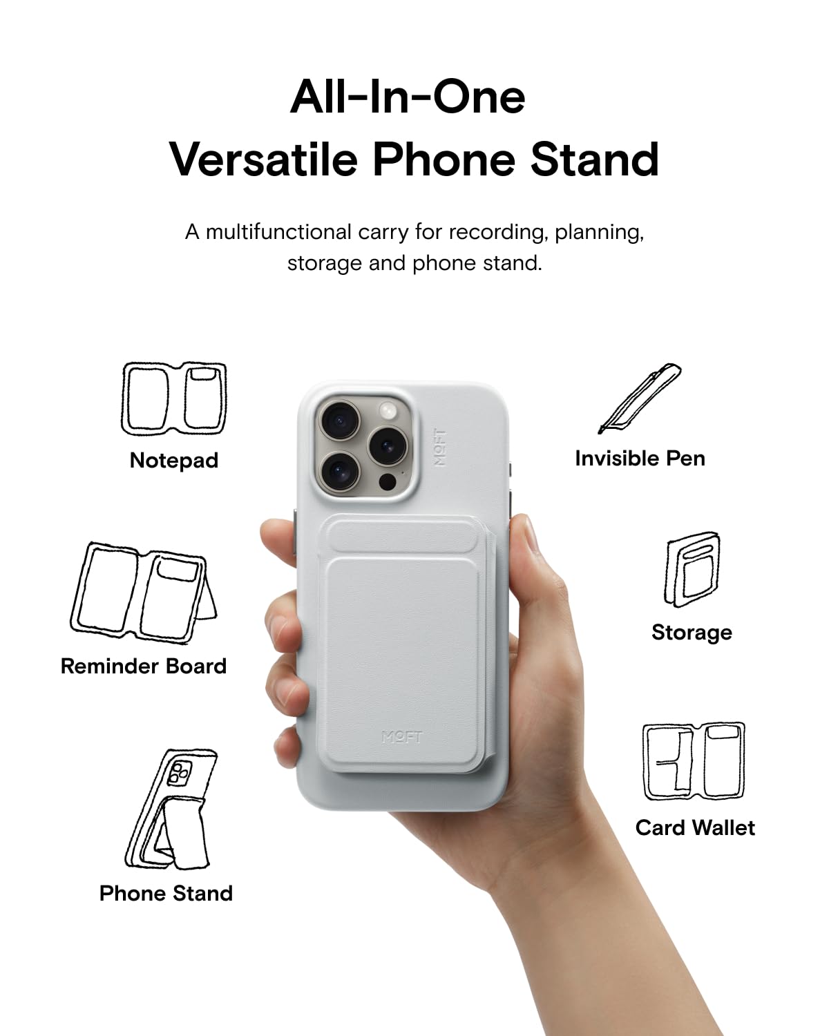 MOFT Snap Flow Phone Stand, Action Inspiration Magnetic Notepad Stand Compatible with Magsafe - Image 2