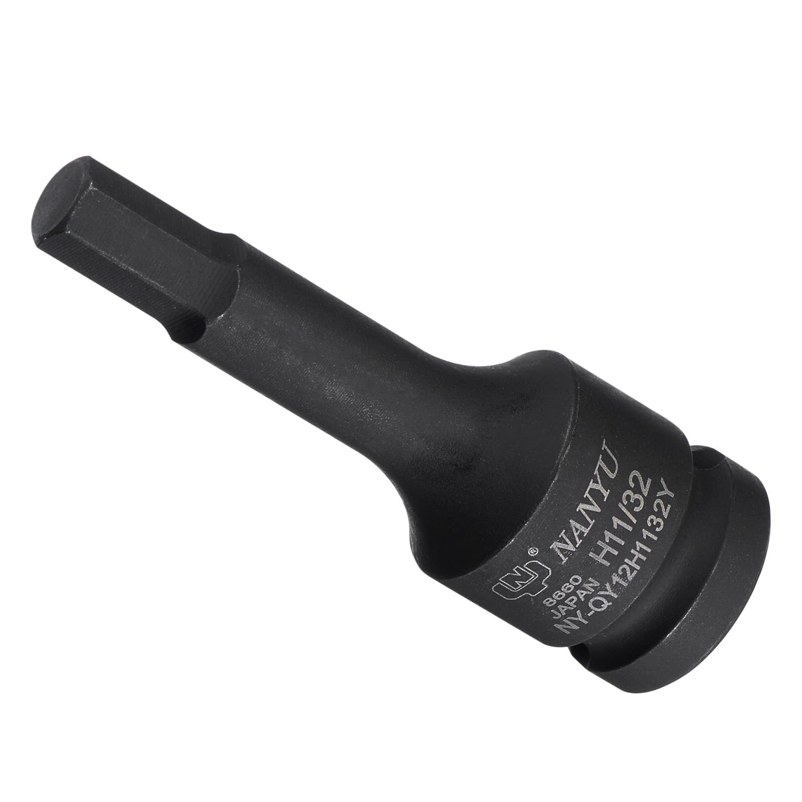 CoCud Impact Hex Bit Socket, 11/32" SAE 78mm Long, Chrome Molybdenum Steel One Piece Construction 1/2" Drive Impact Socket
