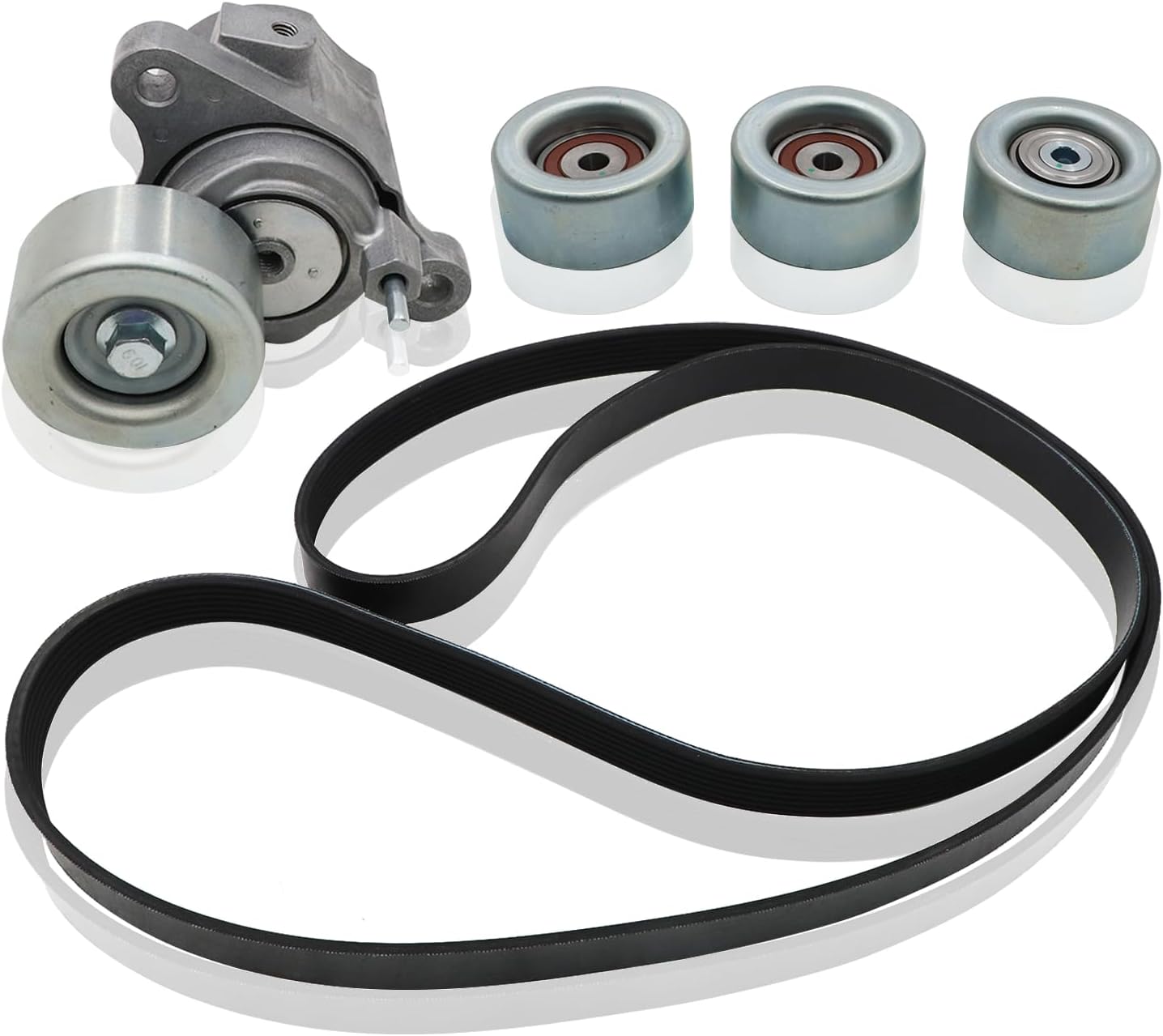 Serpentine Drive Belt & Tensioner Pulley Kit Compatible with 2016-2023 Toyota Tacoma 3.5L V6, Replaces 7PK2120 1662031090 166200P010 39424