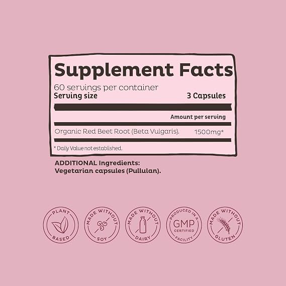 KOS Organic Beet Root Powder + Organic Beet Root Capsules Bundle