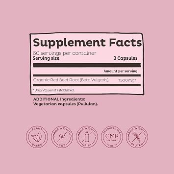KOS Organic Beet Root Powder + Organic Beet Root Capsules Bundle