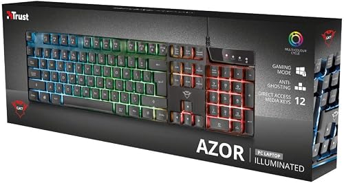 Trust Gaming GXT 835 Azor Gaming Keyboard Italian Layout QWERTY USB Anti-Ghosting Keyboard with LED Backlit RGB for PC Computer Laptop Mac - Black - 7