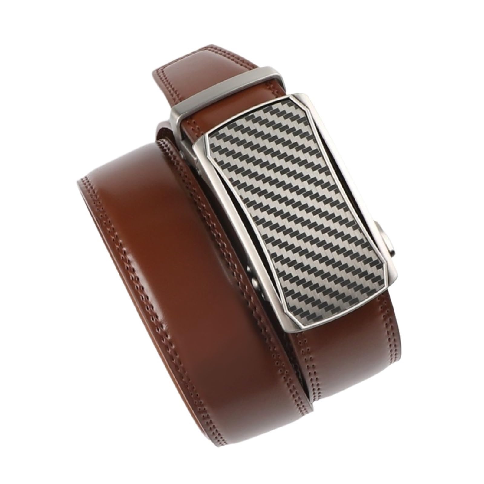 Cinturón Hombre Cuero Cinturón de trinquete cuero genuino for hombre, hebilla automática ajustable, estilo informal negocios