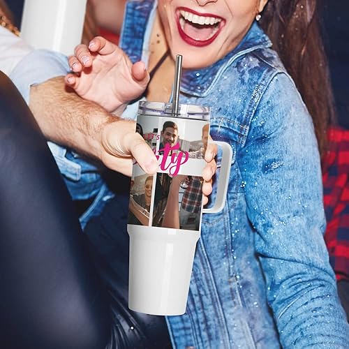 Miniatura 5 de PYD Life Vasos de sublimación en blanco con asa de 30 onzas, tazas de café blancas aisladas, reutilizables, tazas de viaje con tapa a prueba de