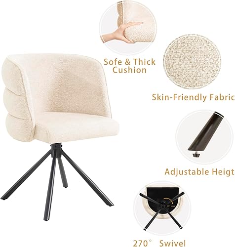 Miniatura 6 de 270 Swivel Home Office Desk Chairs Set of 2,Modern Dining Chairs, Upholstered Bedroom Chairs with Metal Base,Makeup Chair for Vanity, for Living