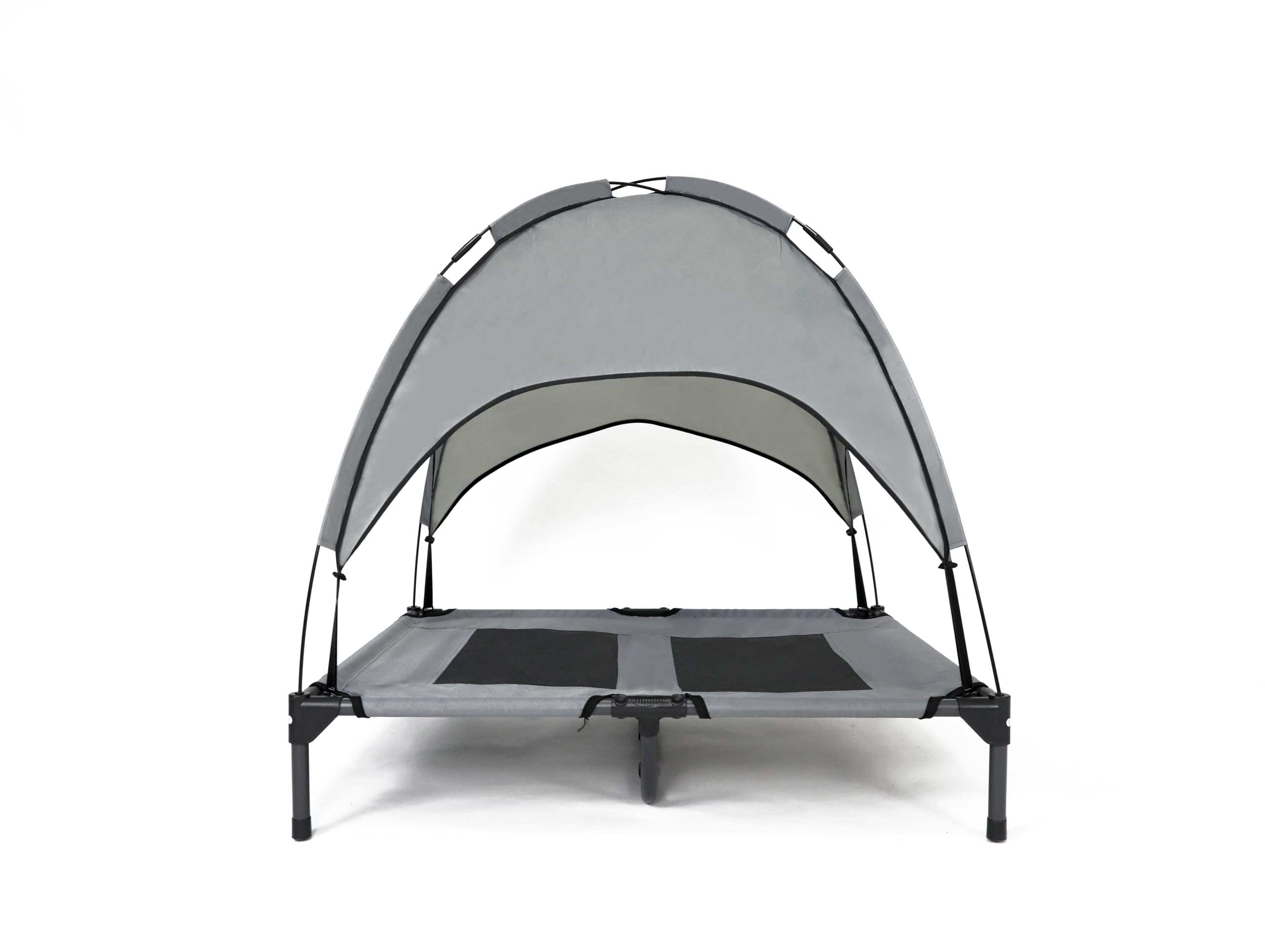 LeyOO 35 Inch Elevated Dog Bed with Canopy, Waterproof & Breathable Medium Cooling Dog Bed with Removable Shade Tent for Camping, Beach, Backyard,