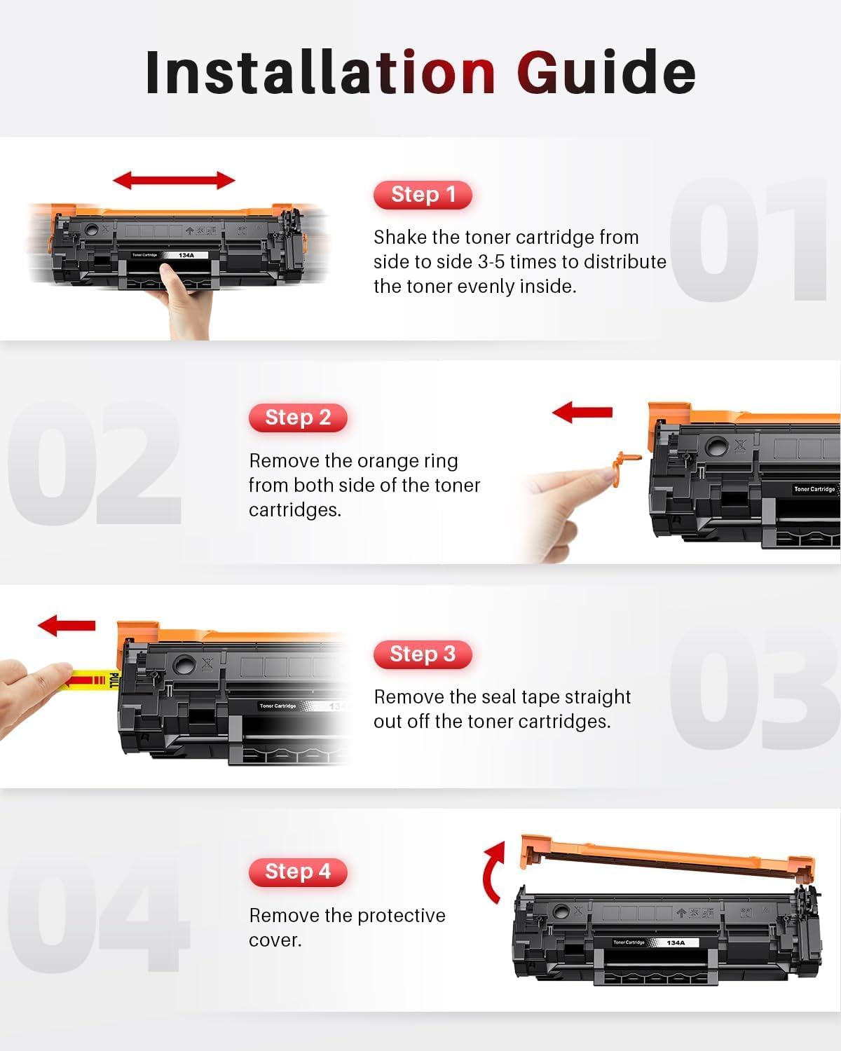 134A Black Toner Cartridges (with Chip) Replacement Compatible for HP 134A 134X W1340A W1340X Toner Cartridges Work with LaserJet 209dw MFP M234dw M234sdw M234sdn Printer (2 Black)