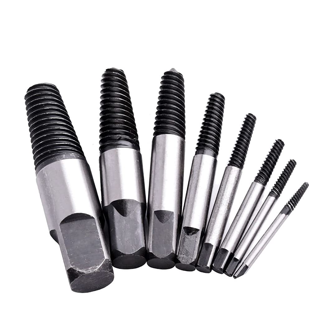 TRANVON Screw Extractor Set,Damaged Screw Broken Bolt Water Pipe Remover Set 8pcs (Screw Extractor Set)