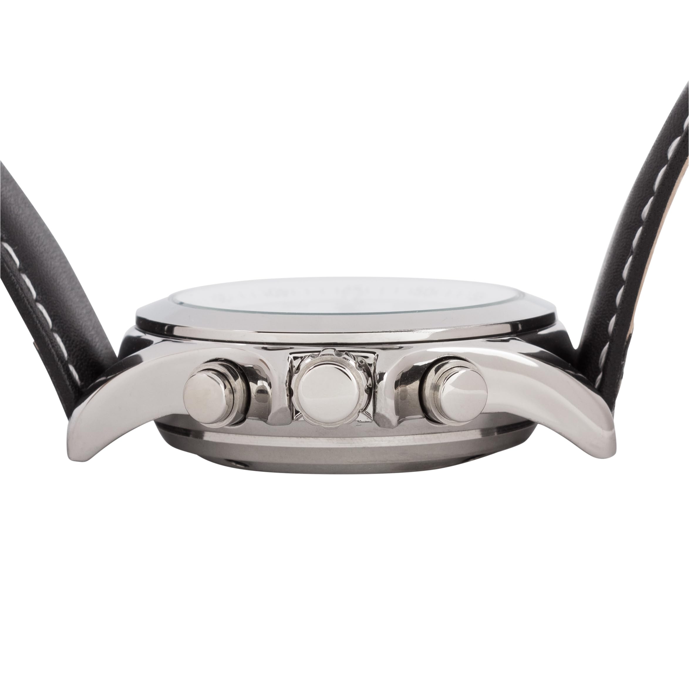 Marschall Deutsch sprechende Herren Funk-Armbanduhr I Mit Solarpanel I 1146wl I Für Blinde, Senioren und Demenzkranke I Datum- und Zeitansage I Schwarzes Lederarmband