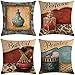 YQGOO Cuscino Cuscini Quadrato per Divani Letti Sedie Federa Set di 4, 45 X 45 Cm Copridivano Cuscino Bottiglia di Profumo