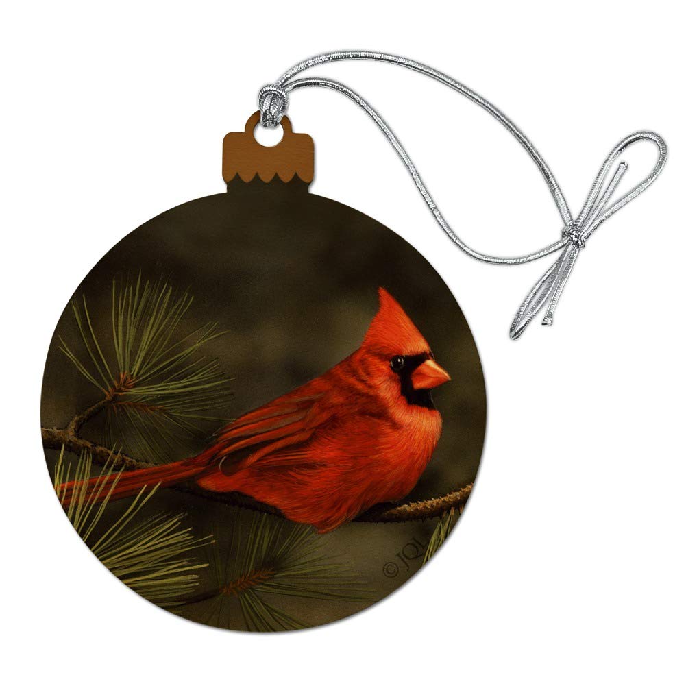 GRAPHICS & MORE Northern Cardinal Red Pine Perch Wood Christmas Tree Holiday Ornament-image-42