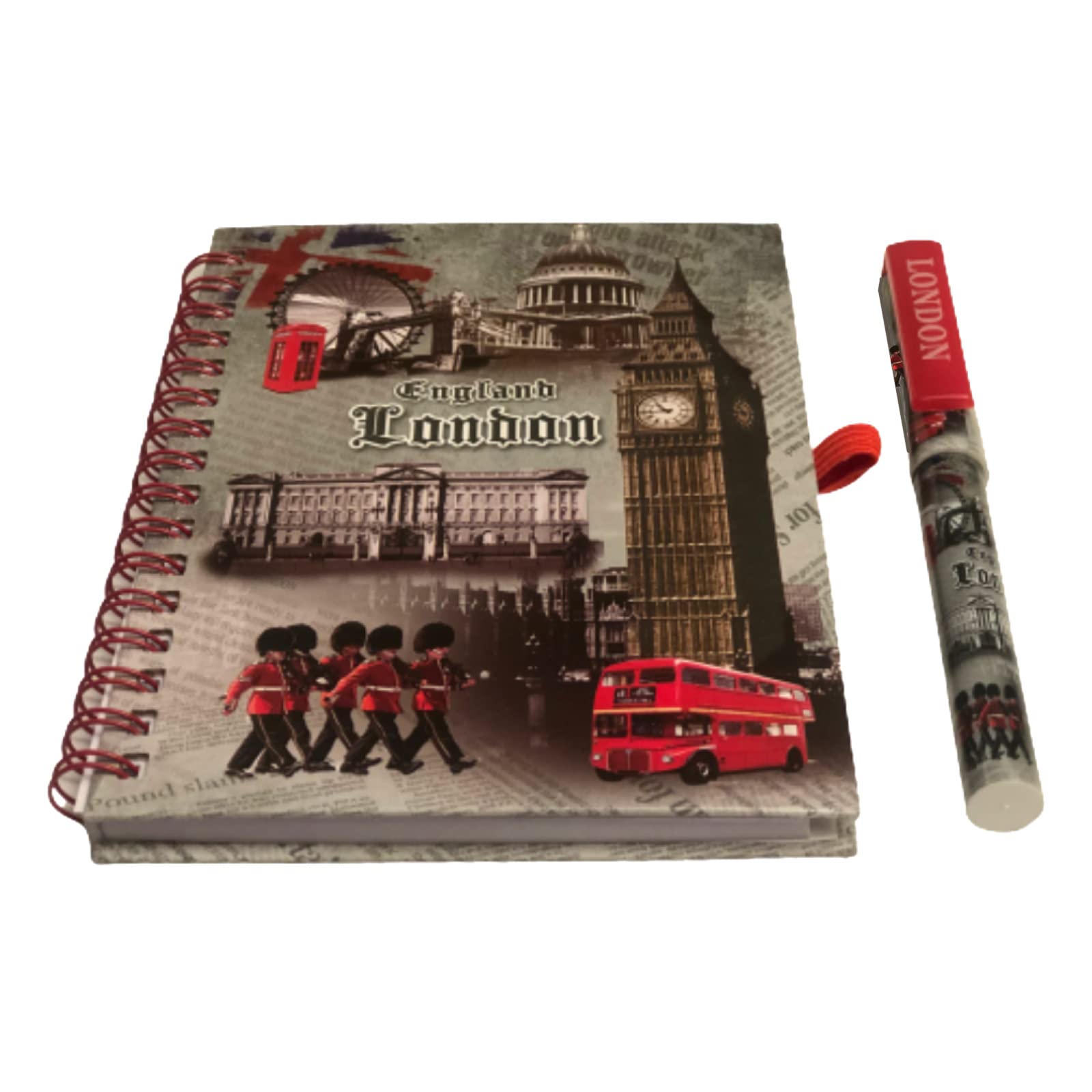 Souvenirs 6 London Notebook, England Notepad & Pen, Union Jack British Gift - Image 4