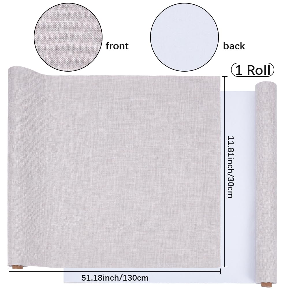 CRASPIRE 51 x 11.8 Inch Book Binding Cloth Book Cover Fabric with Paper Back Old Lace Linen Woven Polyester Bookcover for Books Album Scrapbooking Archival DIY Covering Bookbinding Protector - Image 2