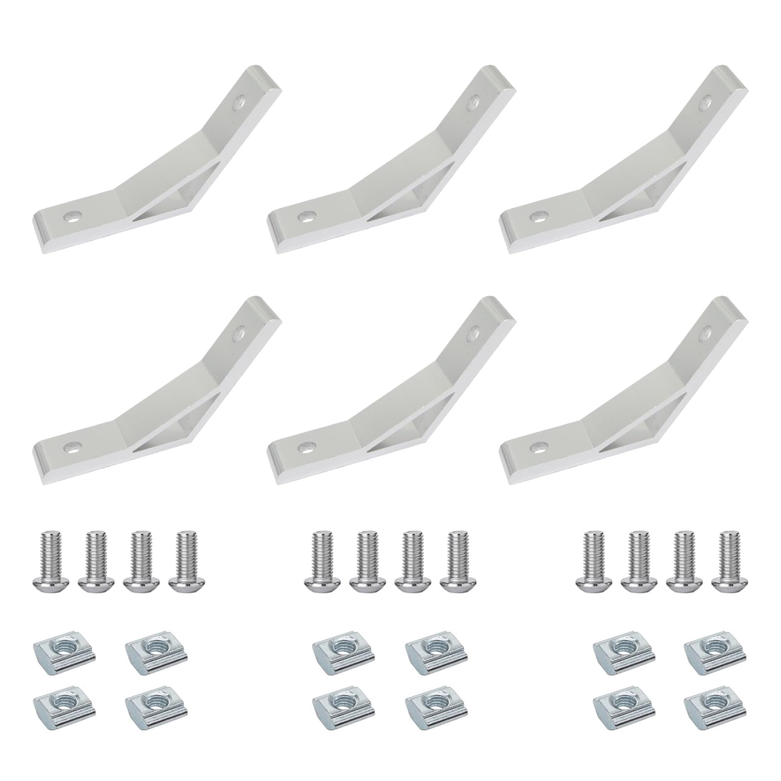 FORRCKY 6Pcs 10 Series 120 Degree Angle Bracket 1010 Aluminum Extrusion Corner 120Deg Joint Connector Brace for 120° Joiner 60deg 1020 10/10 Extruded 1 Inch x 1 Inch Aluminium Profile