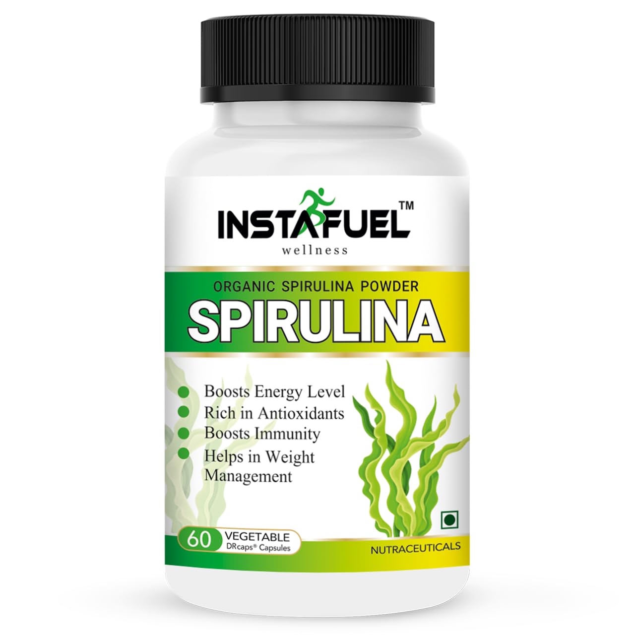 Instafuel Organic Spirulina 1000mg Supplement For Men And Women - 60 ...