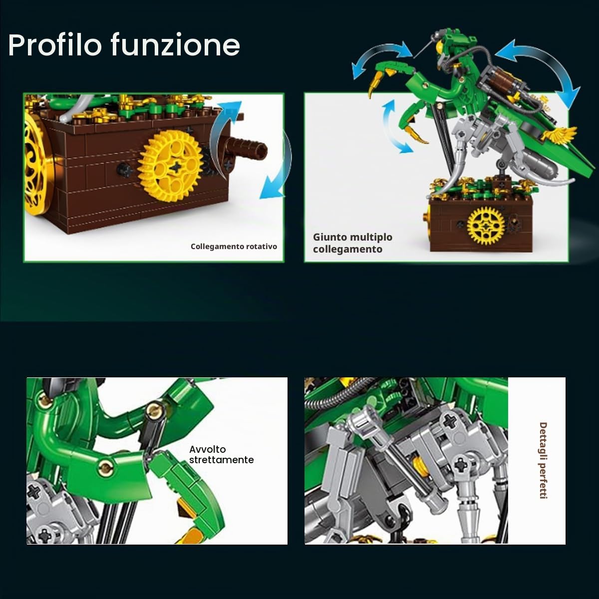 Doyomtoy Giocattoli di costruzione meccanica, kit di costruzione di insetti, giocattoli di attività manuale, adulti e bambini, regali, ornamenti decorativi, oggetti da collezione...