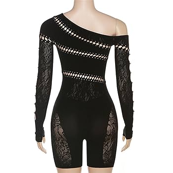 Amazon.com: HEYXI Women See Through Long Sleeve Jumpsuits