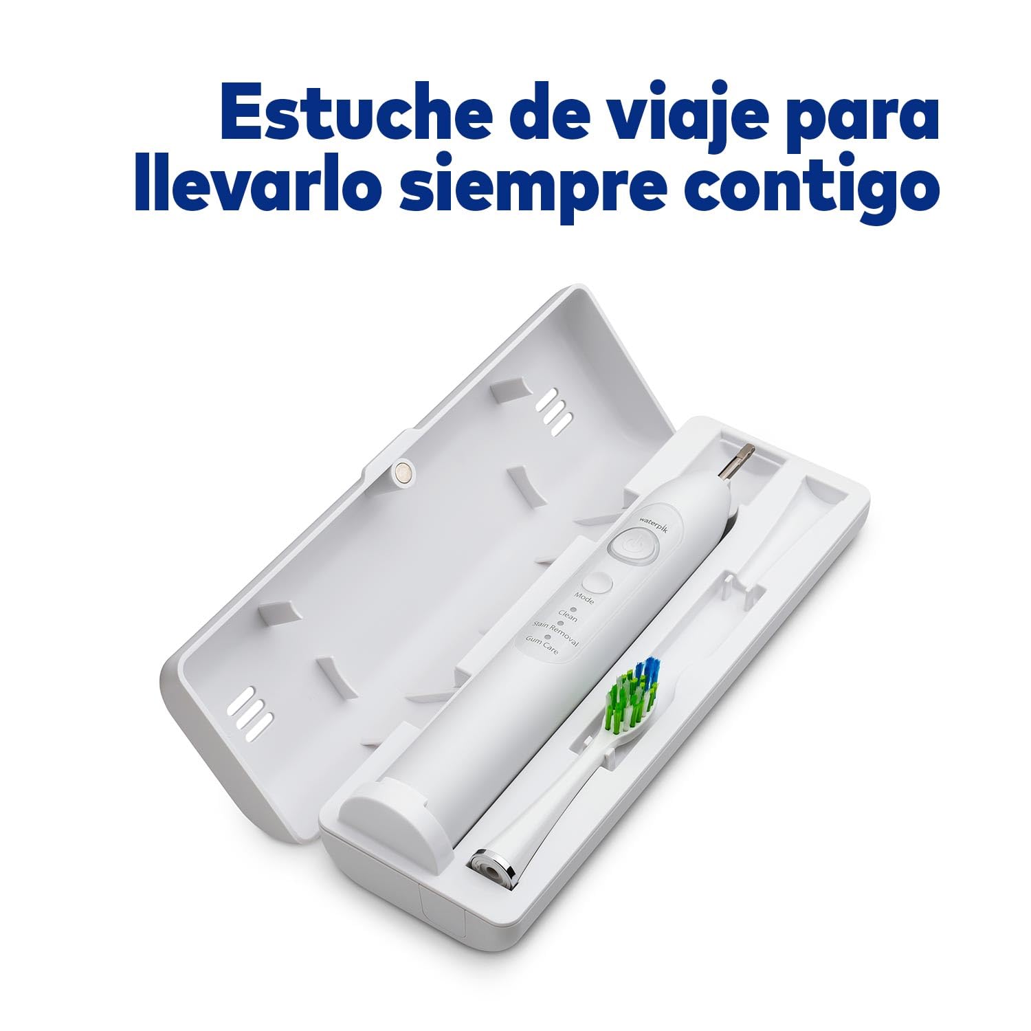 Waterpik Sensonic Cepillo de Dientes Sónico Eléctrico para Adultos con 3 Modos de Higiene, Batería Recargable, Estuche de Viaje, Cargador USB, Color Blanco STW-03EU