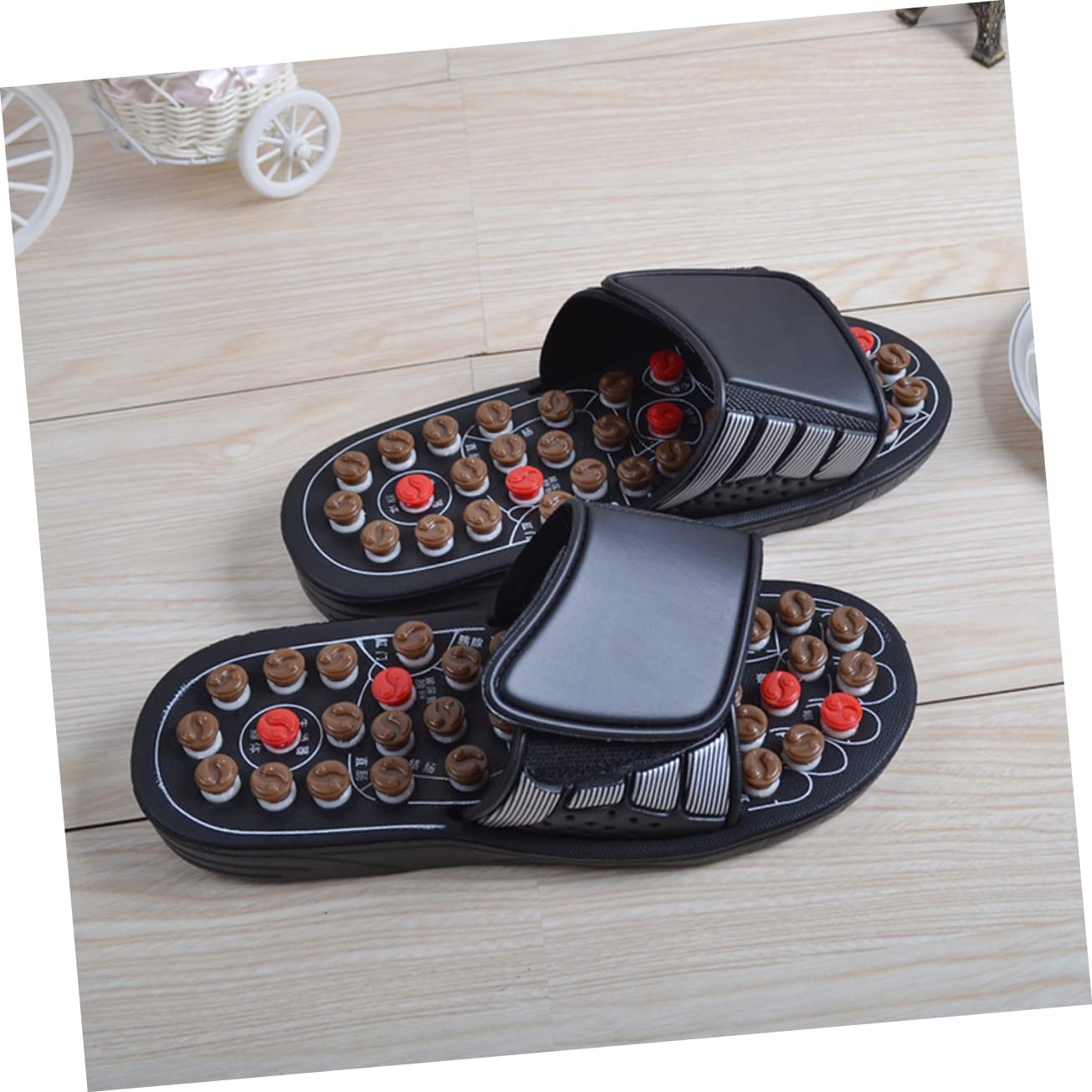 Pantoufles de Massage des Pieds à Acupression Marron 40 | Pu et Eva, Modèle Traditionnel Unisexe, Confort pour Hommes et Femmes, Usage Relaxant