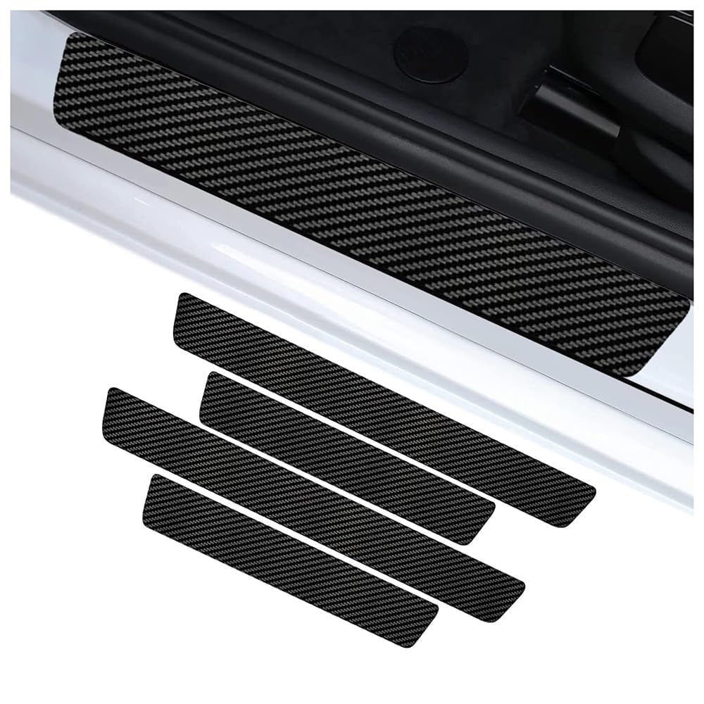 4Pcs Door Sill Protectors for Toyota Prius 2010-2015, Carbon Fiber Scratch Guard Self Adhesive Scuff Plates Automotive Entry Edge Protection