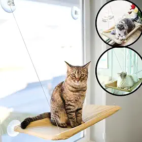 Cama Caminha Rede Suspensa De Janela Para Gatos Com Ventosa