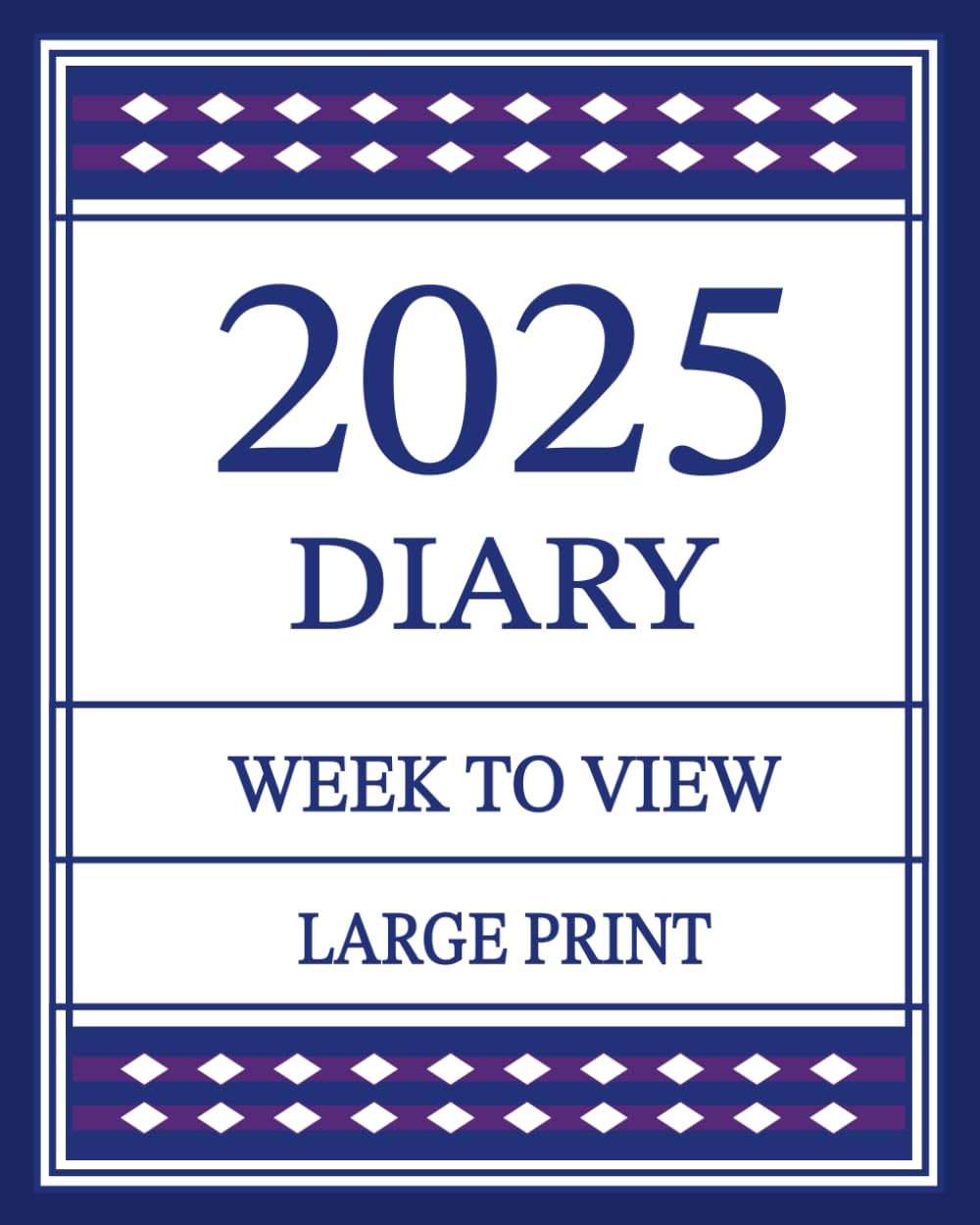 2025 Diary Large Print Week to View Navy