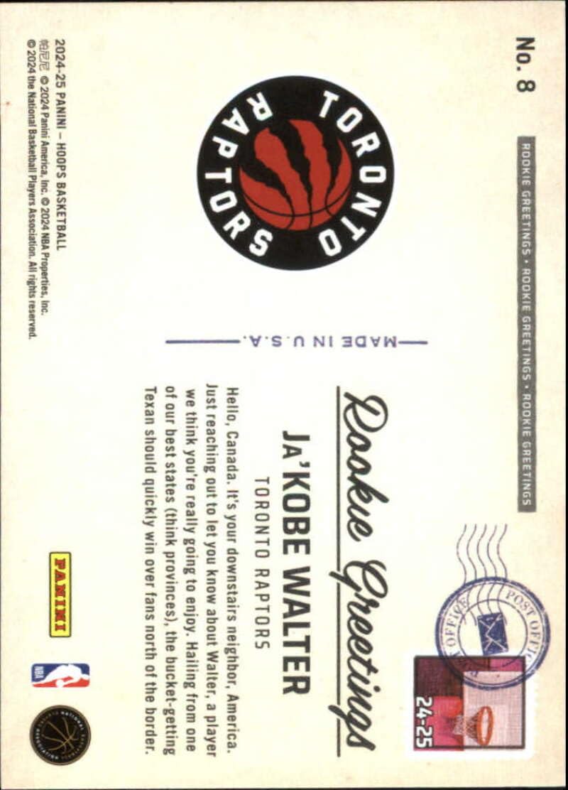 Amazon.com: 2024-25 NBA Hoops Rookie Greetings #8 Ja'Kobe Walter