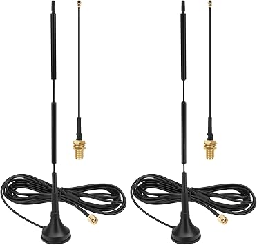 2Pcs Meshtastic 915MHz Lora Antenna 10dBi Gain Outdoor Long Range Magnetic Base Antenna 24cm Omni SMA Male for ESP32 LoRa V3 & V4 Development Board LoRa Module with 10cm Extension Cable