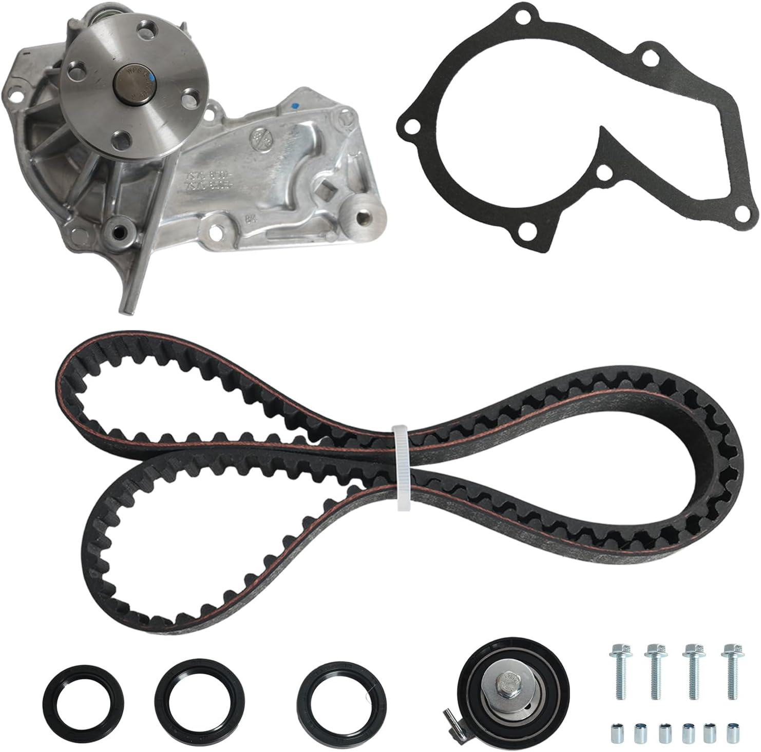 Engine Timing Belt Kit with Water Pump For Ford Escape 2013-2015, For Fusion 2013-2014, For Transit Connect 2014-2015, For Fiesta 2014-2019 - DOHC L4 1.6L