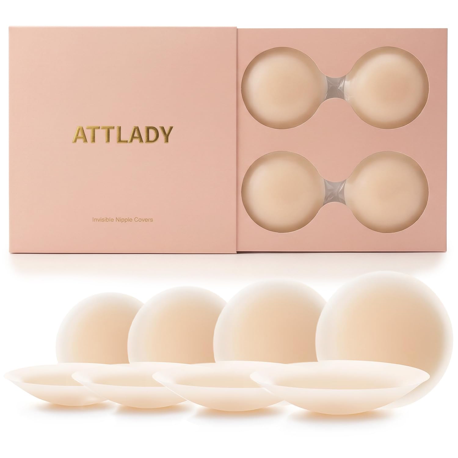 ATTALDY 4-Pair Premium Silicone Nipple Covers